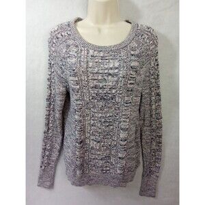 Gap women’s medium sweater purple and pink knit crew neck long sleeve Y2K preppy